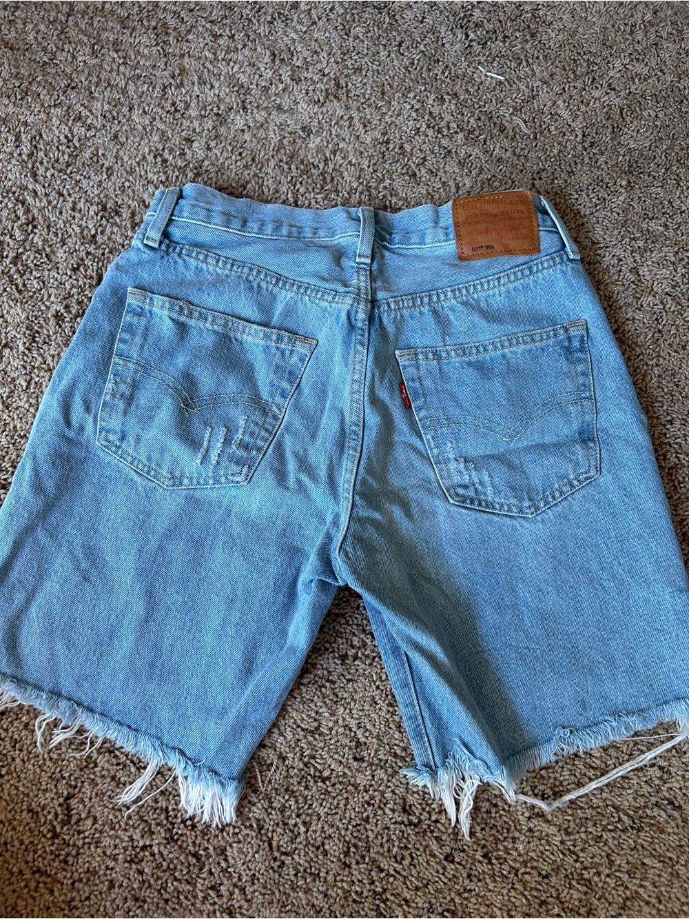 Levi's Light Blue Distressed Cutoff Jean Shorts - Picture 3 of 8